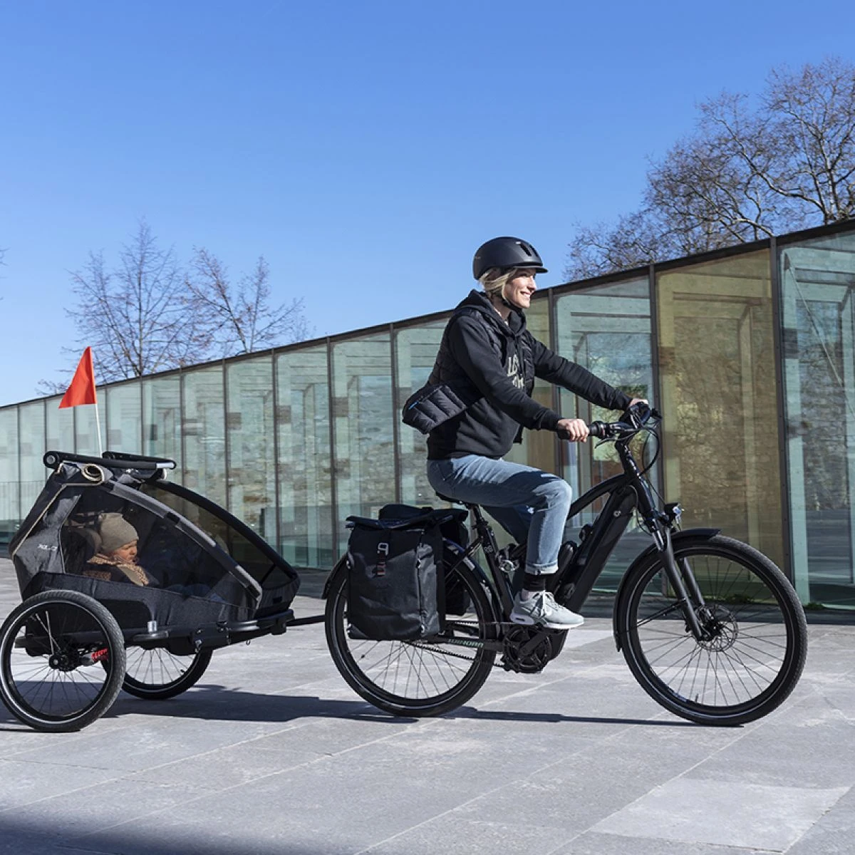 XLC Remorque Enfant Duo S 20" Anthracite Beige – Image 2